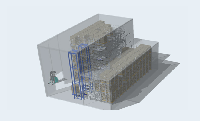 高さに違いのある建屋